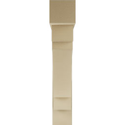 Ekena Millwork - BKTUR0756X42X42MRC05RCPR - Timberthane Faux Wood Merced Style Bracket w/ Offset Brace, Block Ends, 7 1/2"W x 42"D x 42"H, Primed Tan