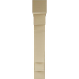 Ekena Millwork - BKTUR0756X42X48MRC05RCPR - Timberthane Faux Wood Merced Style Bracket w/ Offset Brace, Block Ends, 7 1/2"W x 42"D x 48"H, Primed Tan
