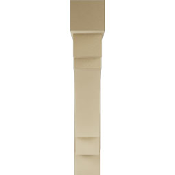 Ekena Millwork - BKTUR0756X44X44MRC05RCPR - Timberthane Faux Wood Merced Style Bracket w/ Offset Brace, Block Ends, 7 1/2"W x 44"D x 44"H, Primed Tan