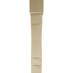 Ekena Millwork - BKTUR0756X46X46MRC05RCPR - Timberthane Faux Wood Merced Style Bracket w/ Offset Brace, Block Ends, 7 1/2"W x 46"D x 46"H, Primed Tan