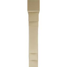 Ekena Millwork - BKTUR0756X48X48MRC05RCPR - Timberthane Faux Wood Merced Style Bracket w/ Offset Brace, Block Ends, 7 1/2"W x 48"D x 48"H, Primed Tan