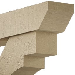 Ekena Millwork - BKTUROMRC22 - Timberthane Rough Cedar Faux Wood Merced Slat Bracket w/ Offset Brace