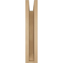 Ekena Millwork - BKTUR0352X14X18MRC06RCPR - Timberthane Faux Wood Merced Style Bracket w/ Offset Brace, Slat Ends, 3 1/2"W x 14"D x 18"H, Primed Tan