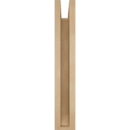 Ekena Millwork - BKTUR0352X14X22MRC06RCPR - Timberthane Faux Wood Merced Style Bracket w/ Offset Brace, Slat Ends, 3 1/2"W x 14"D x 22"H, Primed Tan