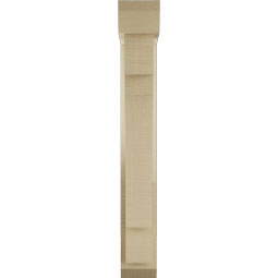 Ekena Millwork - BKTUR0352X14X26MRC06RCPR - Timberthane Faux Wood Merced Style Bracket w/ Offset Brace, Slat Ends, 3 1/2"W x 14"D x 26"H, Primed Tan