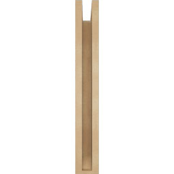 Ekena Millwork - BKTUR0352X14X26MRC06RCPR - Timberthane Faux Wood Merced Style Bracket w/ Offset Brace, Slat Ends, 3 1/2"W x 14"D x 26"H, Primed Tan