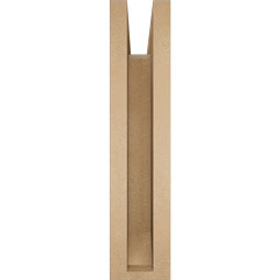 Ekena Millwork - BKTUR0352X16X16MRC06RCPR - Timberthane Faux Wood Merced Style Bracket w/ Offset Brace, Slat Ends, 3 1/2"W x 16"D x 16"H, Primed Tan