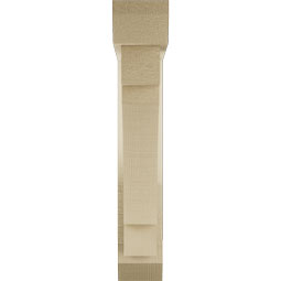 Ekena Millwork - BKTUR0352X16X20MRC06RCPR - Timberthane Faux Wood Merced Style Bracket w/ Offset Brace, Slat Ends, 3 1/2"W x 16"D x 20"H, Primed Tan