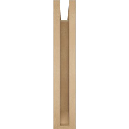 Ekena Millwork - BKTUR0352X16X20MRC06RCPR - Timberthane Faux Wood Merced Style Bracket w/ Offset Brace, Slat Ends, 3 1/2"W x 16"D x 20"H, Primed Tan