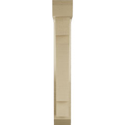 Ekena Millwork - BKTUR0352X16X24MRC06RCPR - Timberthane Faux Wood Merced Style Bracket w/ Offset Brace, Slat Ends, 3 1/2"W x 16"D x 24"H, Primed Tan