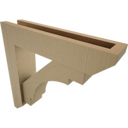 Ekena Millwork - BKTUROMRC22 - Timberthane Rough Cedar Faux Wood Merced Slat Bracket w/ Offset Brace