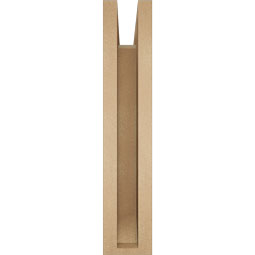 Ekena Millwork - BKTUR0352X18X18MRC06RCPR - Timberthane Faux Wood Merced Style Bracket w/ Offset Brace, Slat Ends, 3 1/2"W x 18"D x 18"H, Primed Tan