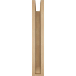 Ekena Millwork - BKTUR0352X18X22MRC06RCPR - Timberthane Faux Wood Merced Style Bracket w/ Offset Brace, Slat Ends, 3 1/2"W x 18"D x 22"H, Primed Tan