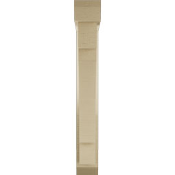 Ekena Millwork - BKTUR0352X18X26MRC06RCPR - Timberthane Faux Wood Merced Style Bracket w/ Offset Brace, Slat Ends, 3 1/2"W x 18"D x 26"H, Primed Tan