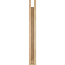 Ekena Millwork - BKTUR0352X18X30MRC06RCPR - Timberthane Faux Wood Merced Style Bracket w/ Offset Brace, Slat Ends, 3 1/2"W x 18"D x 30"H, Primed Tan