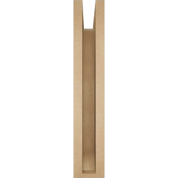 Ekena Millwork - BKTUR0352X20X20MRC06RCPR - Timberthane Faux Wood Merced Style Bracket w/ Offset Brace, Slat Ends, 3 1/2"W x 20"D x 20"H, Primed Tan
