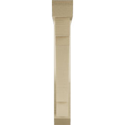 Ekena Millwork - BKTUR0352X20X24MRC06RCPR - Timberthane Faux Wood Merced Style Bracket w/ Offset Brace, Slat Ends, 3 1/2"W x 20"D x 24"H, Primed Tan