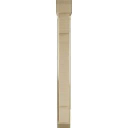 Ekena Millwork - BKTUR0352X20X32MRC06RCPR - Timberthane Faux Wood Merced Style Bracket w/ Offset Brace, Slat Ends, 3 1/2"W x 20"D x 32"H, Primed Tan