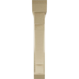 Ekena Millwork - BKTUR0352X22X22MRC06RCPR - Timberthane Faux Wood Merced Style Bracket w/ Offset Brace, Slat Ends, 3 1/2"W x 22"D x 22"H, Primed Tan