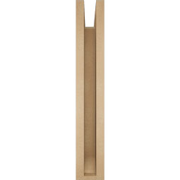 Ekena Millwork - BKTUR0352X22X22MRC06RCPR - Timberthane Faux Wood Merced Style Bracket w/ Offset Brace, Slat Ends, 3 1/2"W x 22"D x 22"H, Primed Tan