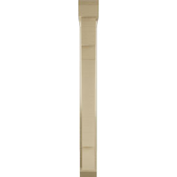 Ekena Millwork - BKTUR0352X22X34MRC06RCPR - Timberthane Faux Wood Merced Style Bracket w/ Offset Brace, Slat Ends, 3 1/2"W x 22"D x 34"H, Primed Tan