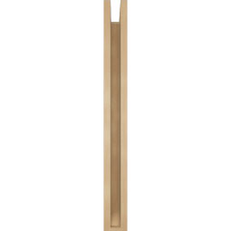 Ekena Millwork - BKTUR0352X22X34MRC06RCPR - Timberthane Faux Wood Merced Style Bracket w/ Offset Brace, Slat Ends, 3 1/2"W x 22"D x 34"H, Primed Tan