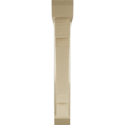 Ekena Millwork - BKTUR0352X24X24MRC06RCPR - Timberthane Faux Wood Merced Style Bracket w/ Offset Brace, Slat Ends, 3 1/2"W x 24"D x 24"H, Primed Tan