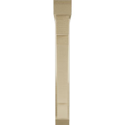 Ekena Millwork - BKTUR0352X24X28MRC06RCPR - Timberthane Faux Wood Merced Style Bracket w/ Offset Brace, Slat Ends, 3 1/2"W x 24"D x 28"H, Primed Tan