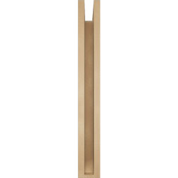Ekena Millwork - BKTUR0352X24X28MRC06RCPR - Timberthane Faux Wood Merced Style Bracket w/ Offset Brace, Slat Ends, 3 1/2"W x 24"D x 28"H, Primed Tan