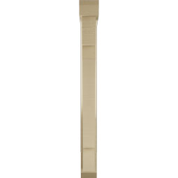 Ekena Millwork - BKTUR0352X24X36MRC06RCPR - Timberthane Faux Wood Merced Style Bracket w/ Offset Brace, Slat Ends, 3 1/2"W x 24"D x 36"H, Primed Tan