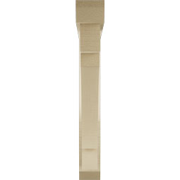 Ekena Millwork - BKTUR0352X26X26MRC06RCPR - Timberthane Faux Wood Merced Style Bracket w/ Offset Brace, Slat Ends, 3 1/2"W x 26"D x 26"H, Primed Tan