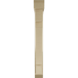 Ekena Millwork - BKTUR0352X26X30MRC06RCPR - Timberthane Faux Wood Merced Style Bracket w/ Offset Brace, Slat Ends, 3 1/2"W x 26"D x 30"H, Primed Tan