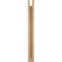 Ekena Millwork - BKTUR0352X26X34MRC06RCPR - Timberthane Faux Wood Merced Style Bracket w/ Offset Brace, Slat Ends, 3 1/2"W x 26"D x 34"H, Primed Tan