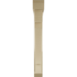 Ekena Millwork - BKTUR0352X28X28MRC06RCPR - Timberthane Faux Wood Merced Style Bracket w/ Offset Brace, Slat Ends, 3 1/2"W x 28"D x 28"H, Primed Tan
