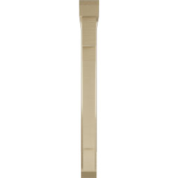 Ekena Millwork - BKTUR0352X28X36MRC06RCPR - Timberthane Faux Wood Merced Style Bracket w/ Offset Brace, Slat Ends, 3 1/2"W x 28"D x 36"H, Primed Tan