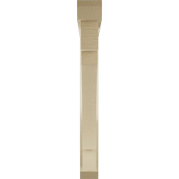 Ekena Millwork - BKTUR0352X30X30MRC06RCPR - Timberthane Faux Wood Merced Style Bracket w/ Offset Brace, Slat Ends, 3 1/2"W x 30"D x 30"H, Primed Tan