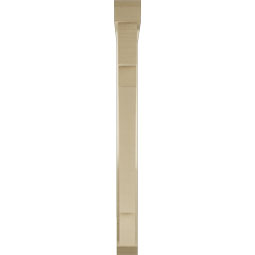 Ekena Millwork - BKTUR0352X30X38MRC06RCPR - Timberthane Faux Wood Merced Style Bracket w/ Offset Brace, Slat Ends, 3 1/2"W x 30"D x 38"H, Primed Tan