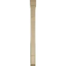 Ekena Millwork - BKTUR0352X30X42MRC06RCPR - Timberthane Faux Wood Merced Style Bracket w/ Offset Brace, Slat Ends, 3 1/2"W x 30"D x 42"H, Primed Tan