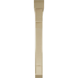 Ekena Millwork - BKTUR0352X32X32MRC06RCPR - Timberthane Faux Wood Merced Style Bracket w/ Offset Brace, Slat Ends, 3 1/2"W x 32"D x 32"H, Primed Tan