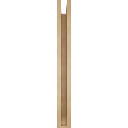 Ekena Millwork - BKTUR0352X32X32MRC06RCPR - Timberthane Faux Wood Merced Style Bracket w/ Offset Brace, Slat Ends, 3 1/2"W x 32"D x 32"H, Primed Tan