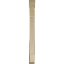 Ekena Millwork - BKTUR0352X32X38MRC06RCPR - Timberthane Faux Wood Merced Style Bracket w/ Offset Brace, Slat Ends, 3 1/2"W x 32"D x 38"H, Primed Tan