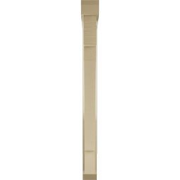 Ekena Millwork - BKTUR0352X32X40MRC06RCPR - Timberthane Faux Wood Merced Style Bracket w/ Offset Brace, Slat Ends, 3 1/2"W x 32"D x 40"H, Primed Tan