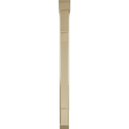 Ekena Millwork - BKTUR0352X32X44MRC06RCPR - Timberthane Faux Wood Merced Style Bracket w/ Offset Brace, Slat Ends, 3 1/2"W x 32"D x 44"H, Primed Tan