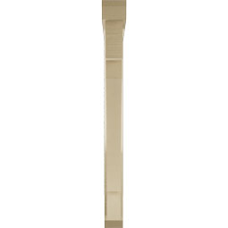 Ekena Millwork - BKTUR0352X34X38MRC06RCPR - Timberthane Faux Wood Merced Style Bracket w/ Offset Brace, Slat Ends, 3 1/2"W x 34"D x 38"H, Primed Tan