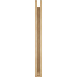 Ekena Millwork - BKTUR0352X34X38MRC06RCPR - Timberthane Faux Wood Merced Style Bracket w/ Offset Brace, Slat Ends, 3 1/2"W x 34"D x 38"H, Primed Tan