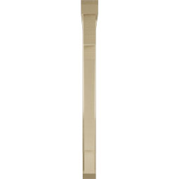 Ekena Millwork - BKTUR0352X34X42MRC06RCPR - Timberthane Faux Wood Merced Style Bracket w/ Offset Brace, Slat Ends, 3 1/2"W x 34"D x 42"H, Primed Tan