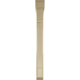 Ekena Millwork - BKTUR0352X36X36MRC06RCPR - Timberthane Faux Wood Merced Style Bracket w/ Offset Brace, Slat Ends, 3 1/2"W x 36"D x 36"H, Primed Tan