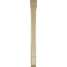 Ekena Millwork - BKTUR0352X36X40MRC06RCPR - Timberthane Faux Wood Merced Style Bracket w/ Offset Brace, Slat Ends, 3 1/2"W x 36"D x 40"H, Primed Tan