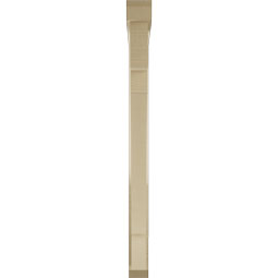Ekena Millwork - BKTUR0352X36X44MRC06RCPR - Timberthane Faux Wood Merced Style Bracket w/ Offset Brace, Slat Ends, 3 1/2"W x 36"D x 44"H, Primed Tan