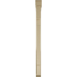Ekena Millwork - BKTUR0352X36X48MRC06RCPR - Timberthane Faux Wood Merced Style Bracket w/ Offset Brace, Slat Ends, 3 1/2"W x 36"D x 48"H, Primed Tan